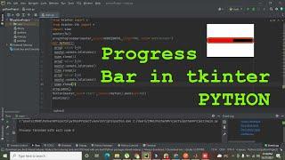 how to add a progress bar to the tkinter GUI | how to use progress bar in python/pycharm GUI