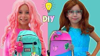 Stacy teaches her friends Alice How to make crafts for school  - DIY for kids