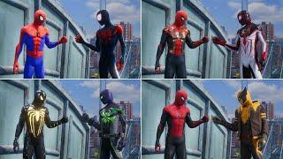 Peter Parker and Miles Morales Fist Bump Scene (All Suits + New Suits) NG + - Marvel's Spider-Man 2