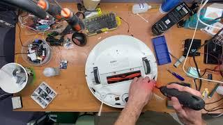 Робот пылесос Xiaomi Mi Robot Vacuum Cleaner разбор и замена мотора щетки ремонт