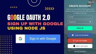 Login with Google using Node JS | Google Authentication | Google OAuth using PassportJS