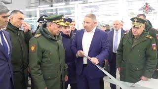 Defence Minister Sergei Shoigu inspects drone factory in Russia's Urals