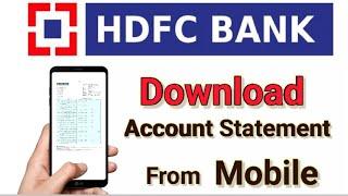 How to download HDFC bank account statement from mobile | E statement PDF download from mobile HDFC