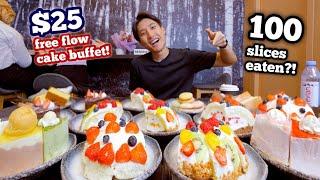 $25 CHATERAISE FREE FLOW CAKE BUFFET DESTROYED! | I Ate 100 Slices in 90 Minutes?! | 30,000 Calories