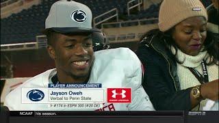 Jayson Oweh Commits to Penn State at the 2018 Under-Armour All American Game || 4-Star 2018 DE