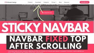 Bootstrap5 Sticky Navbar Fixed Top After Scrolling using html css jquery