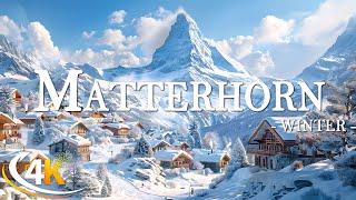 Matterhorn Winter 4K ️ Enchanting Alpine Wonderland • Stunning Scenery with Calming Music