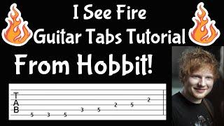 I SEE FIRE GUITAR TABS TUTORIAL - Ed Sheeran Hobbit Song, Easy to play!