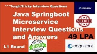 Core Java, Java 8, Spring Boot, Microservice Interview Questions | Cognizant | L1 Round #cognizant