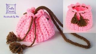 Crochet Easy & Cute Looking Pink Pouch For Beginners