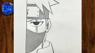 Easy Kakashi drawing for beginners | How to draw Kakashi half face step-by-step @artistattituder