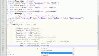 Html contact form email and how to send mail - php tutorial