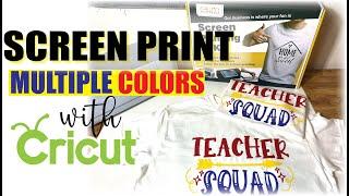 HOW TO  SCREEN PRINT MULTIPLE COLORS WITH CRICUT & AMAZON PRINTING KIT | HTVRONT AUTO HEAT PRESS