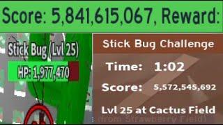 World Record 5.84B Score Stick Bug Challenge | Bee Swarm Simulator (with peak fumble)