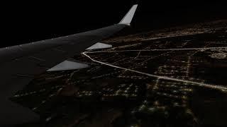 X-Plane 11 KPHL-KMCO Window View at Night - Full flight