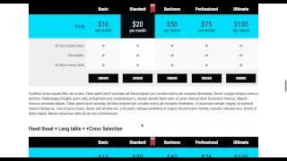 Advanced Price Table with Fixed Header