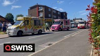 Convoy of vans take part in funeral procession for much-loved ice cream man  | SWNS