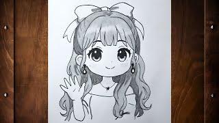 Drawing tutorial || Anime drawing girl cute easy tutorial