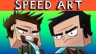 MINECRAFT RAP 'GET OFF MY BLOCK' SPEED ART (Cube World)