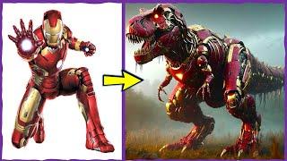 AVENGERS But SCARY T-REX  VENGERS All Characters (marvel & DC) 2024