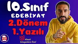 10.Sınıf Edebiyat 2.Dönem 1.Yazılı Soruları  (10 Edebiyat Sınava Hazırlık Çalışması)