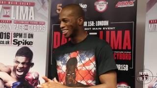 Michael 'Venom' Page with Lennox Lewis Post Fight Media Scrum Bellator 158