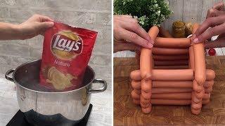 Chefclub's craziest WTF recipes! A hot dog tower  A chocolate volcano    Dippable brownies