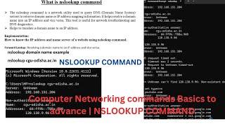 What is nslookup command in computer networking ? | nslookup | Networking commands through CMD