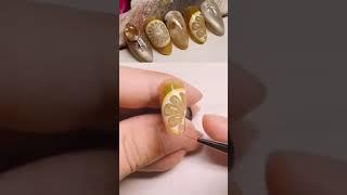 Lemon 3D nail art style