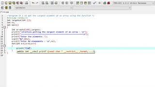 program in C to get the largest element of an array using the function