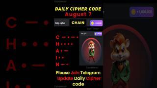 Hamster Kombat Daily Cipher 6 August | 6 August daily cipher code hamster kombat #hamsterkombat