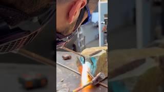 Fire and Flowers  who loves this combo? Rock Planter No.1 is in bloom! #art #metalwork #diy