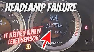 Headlamp failure - Service required | Headlight level sensor Volvo XC70 |