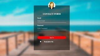 Transparent HTML Login Form with Blur Background