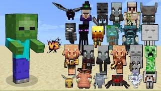 Baby Zombies vs All Babies in Minecraft - Minecraft Babies mob battle