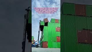 Container Crisis: Workers Perform High-Stakes Box Balancing Act!