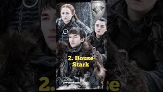 Top 10 Greatest Houses in Game of Thrones     | Woow Facts #top10factsshorts #shorts #top10