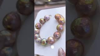 11-13mm Edison baroque colorful pearl bracelet pearls #beads #jewelry #pearls#diy#handmade#bracelet