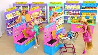 I ️ 2 Shop Barbie Deluxe Supermarket, Morning Ready for School boneka Barbie Supermercado