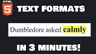 Learn HTML text formatting in 3 minutes! 