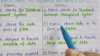 Difference between DBMS and RDMS in hindi | DBMS vs RDMS in hindi| DBMS aur RDMS mein kya difference