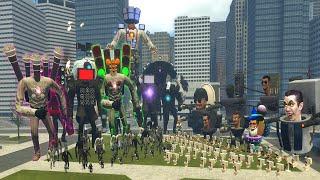 MECHA TRAFFIC LIGHT MAN BOSS VS MICROPHONE MECHA BOSS VS ALL SKIBIDI TOILET BOSSES In Garry's Mod