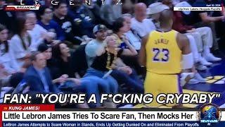 Little Lebron James Tries To Scare Fan, Then Mocks Her!