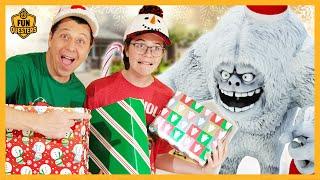 Giant Christmas Snow Monster Returns to Battle FunQuesters Aaron & LB with Surprise Challenge!