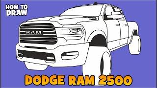 How to draw a truck Dodge RAM 2500