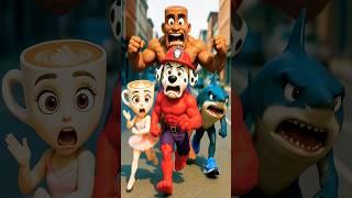 Marshall Paw Patrol, Ballerina Cappuccina, Tralalero Tralala fight Tung Tung Tung Sahur #pawpatrol