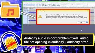 Audacity audio import problem fixed | audio file not opening in audacity |  audacity error #techrn