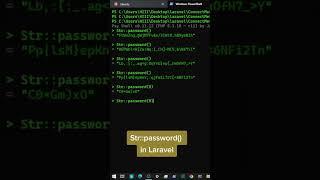 Str::password in Laravel #laravel #webdevelopment #development #tricks #tips #programming