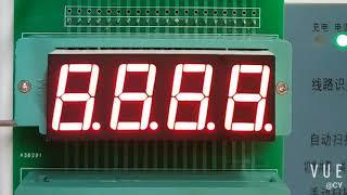 Indoor red 7 segment display 4 digit number