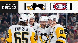 GAME RECAP: Penguins vs. Canadiens (12.12.24) | Pens Score in Bunches in Montreal